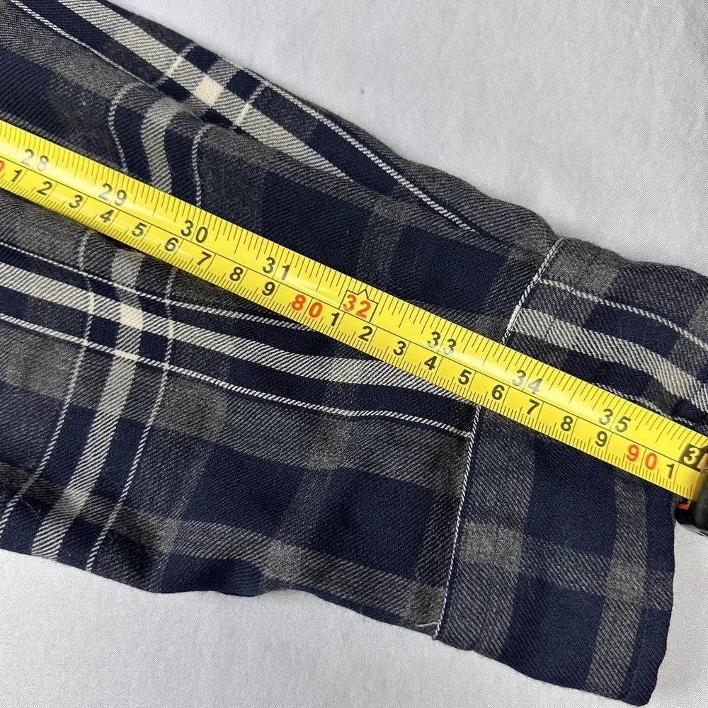 Vintage Polo Ralph Lauren Shirt‎ Men XL Blue Plaid Wool Pratt Button Up Heritage